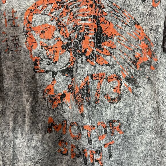 Affliction Reversible Distressed T-shirt Sz Large American Customs Motor Spirit - Picture 3 of 16